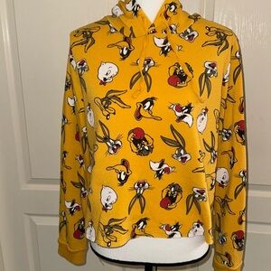 LOONEY TUNES - Yellow Hoodie - Size Medium